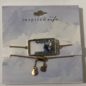 Inspired Life Gold and Blue Bracelet